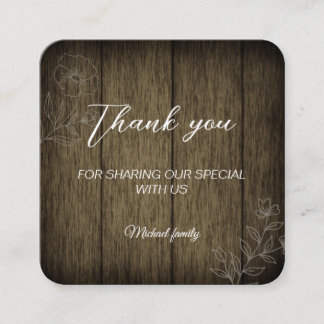 Simple thank you card quadratische visitenkarte