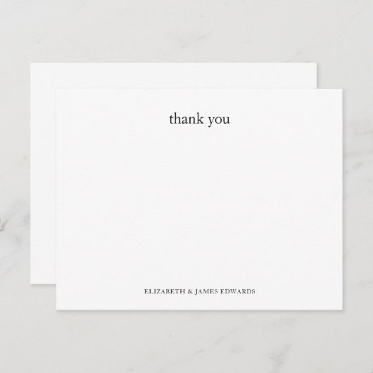 Simple Thank You Couple Personalized Mitteilungskarte (Vorne/Hinten)