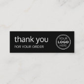 Simple Thank You Logo Brand Modern Black Mini Visitenkarte (Vorderseite)