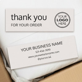 Simple Thank You Logo Brand Modern Off-White Mini Visitenkarte