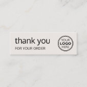 Simple Thank You Logo Brand Modern Off-White Mini Visitenkarte (Vorderseite)