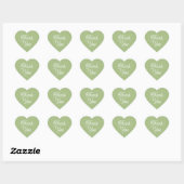 Simple Thank You Modern Green Favor Cute Shaped Herz-Aufkleber (Blatt)
