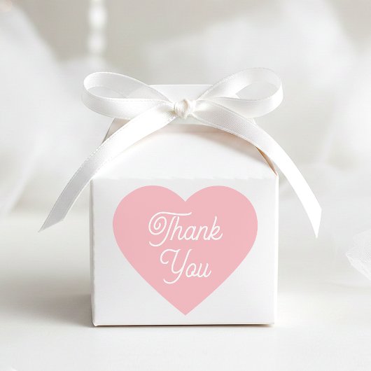 Simple Thank You Modern Pink Favor Cute Shaped Herz-Aufkleber