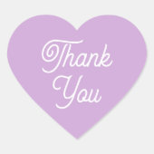 Simple Thank You Modern Purple Favor Cute Shaped Herz-Aufkleber (Vorderseite)