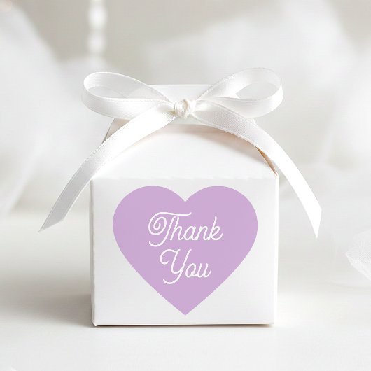 Simple Thank You Modern Purple Favor Cute Shaped Herz-Aufkleber