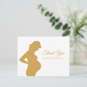 Simple Thank You Pregnant Woman Elegant Baby Bump Postkarte (Stehend Vorderseite)