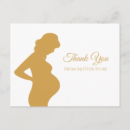 Simple Thank You Pregnant Woman Elegant Baby Bump Postkarte (Vorderseite)