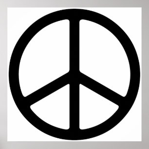 Simple Thin Peace Symbol Art Print Poster