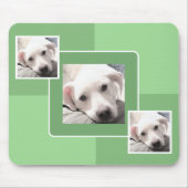 Simple Three Photo Modern Square Design Light Gree Mousepad (Vorne)