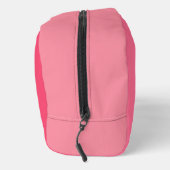 Simple Three Shades of Pink Stripes White Name Waschbeutel (Rechts)