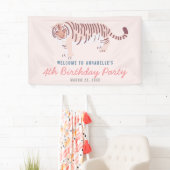 Simple Tiger Girl Birthday Pink Banner (Insitu)