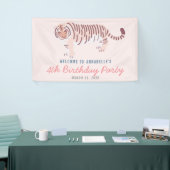 Simple Tiger Girl Birthday Pink Banner (Messeveranstaltung)