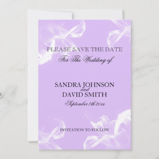 Simple Tiger Lily Floral Save the Date (Vorderseite)