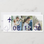 Simple Travel Boarding Pass Destination wedding  Einladung (Rückseite)