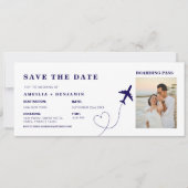 Simple Travel Boarding Pass Destination wedding  Einladung (Vorderseite)