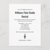 Simple Treble Clef Flute Music - Konzert Einladungspostkarte (Vorderseite)