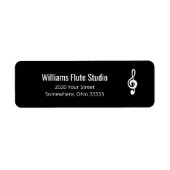 Simple Treble Clef Music Black Rücksendeadresse (Vorne)