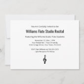 Simple Treble Clef Music Erwägung Schwarz-weiß Einladung (Vorderseite)