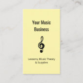 Simple Treble Clef Music Lessons QR-Code Gelb Visitenkarte (Vorderseite)