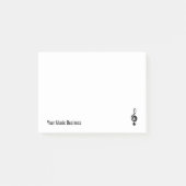 Simple Treble Clef Music Symbol Musiker Post-it Klebezettel (Vorderseite)