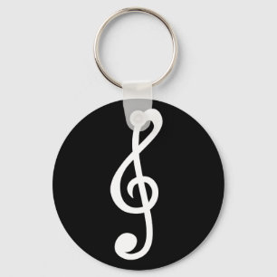 Simple Treble Clef Musical Notes Symbol Minimalist Schlüsselanhänger