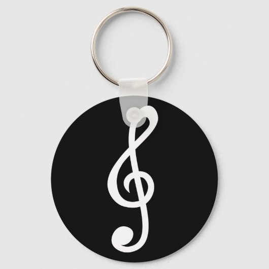 Simple Treble Clef Musical Notes Symbol Minimalist Schlüsselanhänger (Vorderseite)