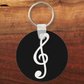 Simple Treble Clef Musical Notes Symbol Minimalist Schlüsselanhänger (Vorderseite)