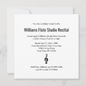 Simple Treble Clef Schwarz-weiß Music Erwägungsgru Einladung (Vorderseite)