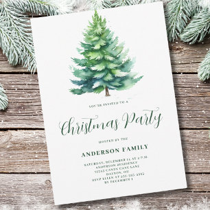 Simple Tree Christmas Party Einladung