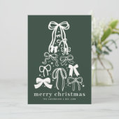 Simple Trendy Bow Ribbon Green Weihnachten (Stehend Vorderseite)