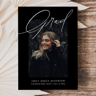 Simple Trendy Calligraphy Drei Foto Abschluss Ankündigung