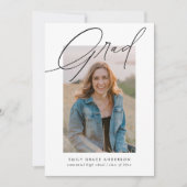 Simple Trendy Calligraphy Drei Foto Abschluss Einladung (Vorderseite)