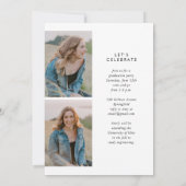 Simple Trendy Calligraphy Drei Foto Abschluss Einladung (Rückseite)