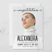 Simple Trendy Congratultions Graduate Script Photo Karte (Vorderseite)