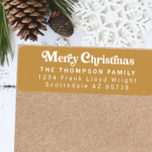 Simple Trendy Retro Green Weihnachts-Rücksendeadre