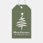 Simple Trendy Retro Green Weihnachts-Rücksendeadre Geschenkanhänger (Vorderseite)