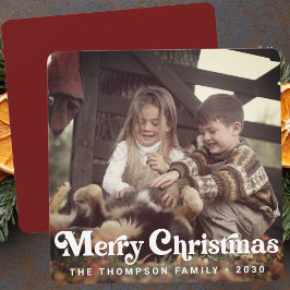 Simple Trendy Retro Typografy Foto Weihnachten