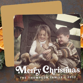 Simple Trendy Retro Typografy Foto Weihnachten