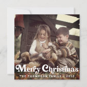 Simple Trendy Retro Typografy Foto Weihnachten (Vorderseite)