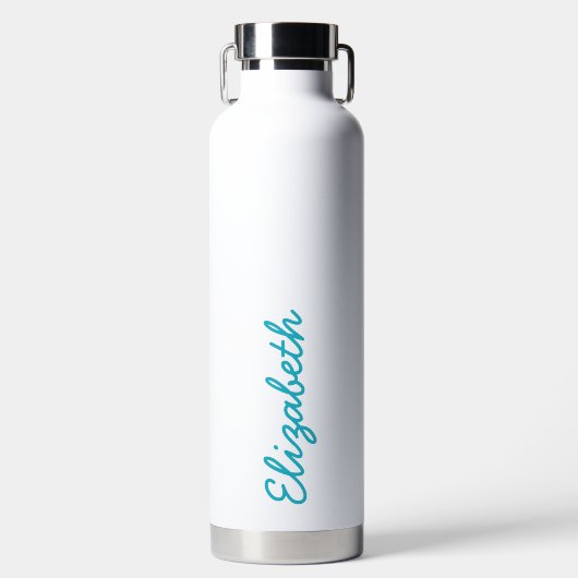 Simple Trendy Sky Blauer Handgeschriebener Skriptn Trinkflasche (Vorderseite)