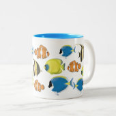 Simple Trendy Tropical Fish Ocean Minimalist Coffe Zweifarbige Tasse (VorderseiteRechts)