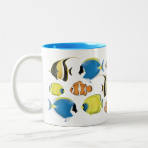 Simple Trendy Tropical Fish Ocean Minimalist Coffe Zweifarbige Tasse