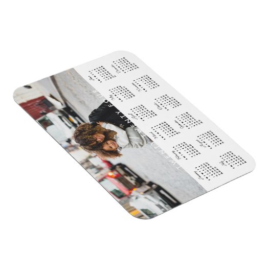 Simple Trendy Typography 2024 Photo Calendar Magnet (Rechte Seite)