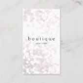 Simple Trendy White Bokeh Glitzer Visitenkarte (Vorderseite)