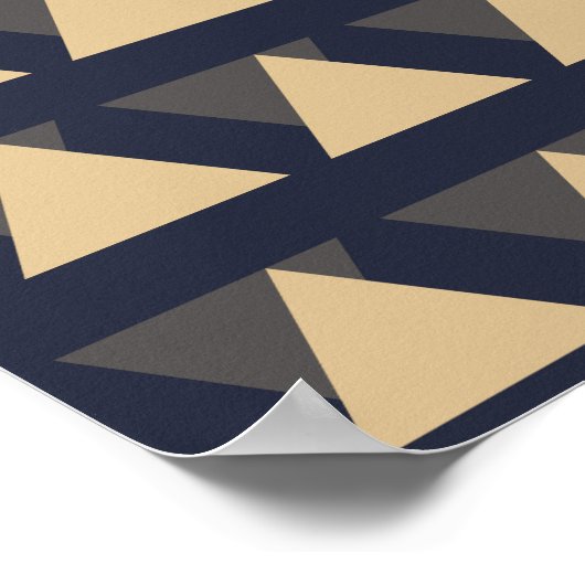Simple Triangle Pattern in Gold and Charcoal Gray Poster (Ecke)
