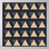 Simple Triangle Pattern in Gold and Charcoal Gray Poster (Vorne)