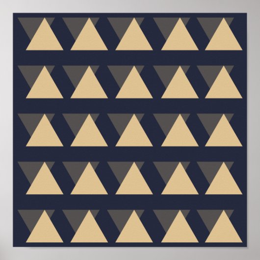 Simple Triangle Pattern in Gold and Charcoal Gray Poster (Vorne)