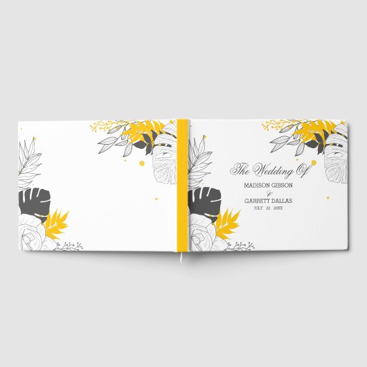 Simple Tropical Blätter Gästebuch (Voll)