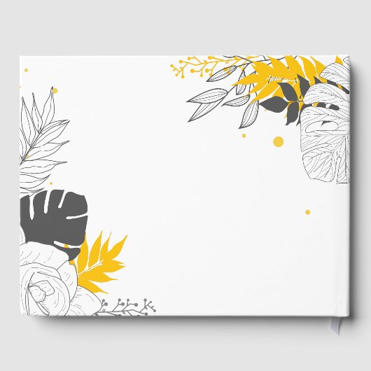 Simple Tropical Blätter Gästebuch (Rückseite)