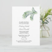 Simple Tropical Palm One Place Wedding Website Inv Einladung (Stehend Vorderseite)